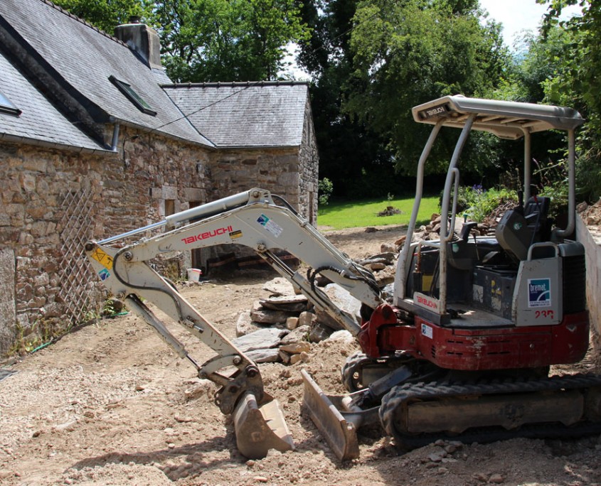 Construction d'un mur de soutènement